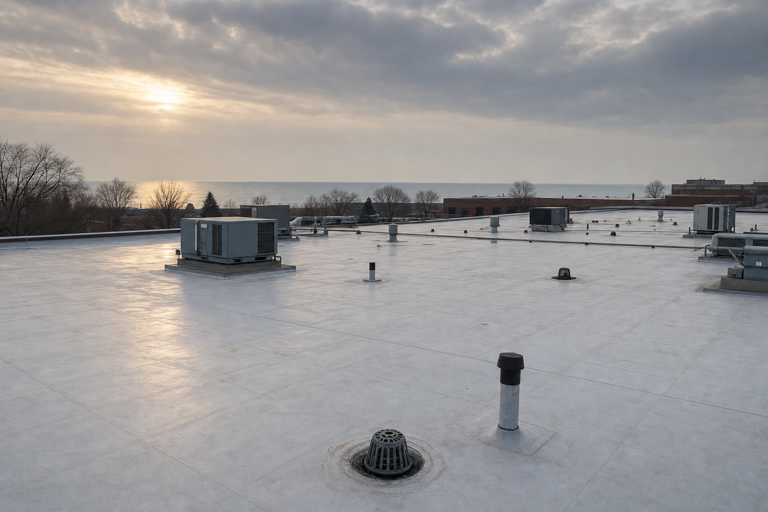 Mantenimiento de techos comerciales planos en Lake County | Lake Point Exteriors